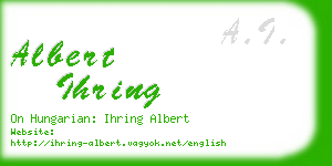 albert ihring business card